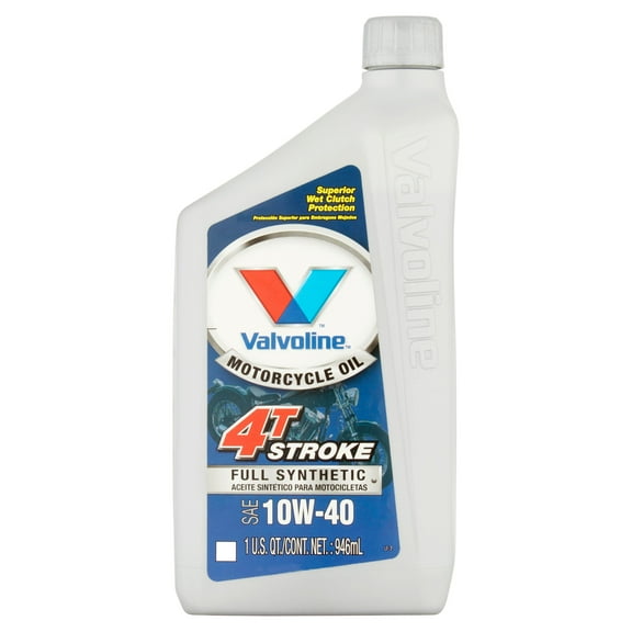 Valvoline Motorcycle Full Synthetic 10W-40 Motor Oil, 1 Quart, (6-pack)
