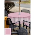 thumbnail image 6 of Square Outdoor Tablecloth with Umbrella Hole Pink Greek Key Outside Table Cloth Waterproof Patio Table Cover Geometric Greece Ancient Farmhouse Geo Zipper Tablecloths for Picnic Camping 60x60 Inch, 6 of 8