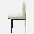 thumbnail image 3 of Tufted Side Dining Chair, Fabric, Black Beige, Modern Contemporary Urban Design, Kitchen Room Cafe Bistro Restaurant Hospitality, 3 of 9