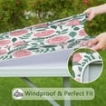 thumbnail image 6 of Square Tablecloth with Elastic Edges 36 * 36 Inch Pioneer Waterproof Hand Drawn Roses Table Cover Washable Indoor and Outdoor for Party Kitchen Dinner Banquet Patio Picnic, 6 of 6