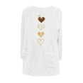 thumbnail image 6 of FRSASU Women's Fall Winter Plush Tops Love Heart Print Pullover Fleece Crewneck Sweatshirt Warm Sweater with Pockets White, 6 of 7