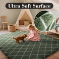 thumbnail image 2 of CozyDesg Shag Area Rugs,8'x10' Soft Fluffy Shaggy Carpet for Living Room,Large Rug for Bedroom Dining Room Home Decor Room Decor,Green & White, 2 of 8