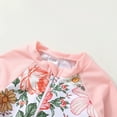 thumbnail image 5 of Happy Town Toddler Baby Girl Floral Swimsuit Long Sleeve One-Piece Rash Guard Bathing Suit with Hat, 5 of 8