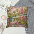 thumbnail image 2 of PIKWEEK Chinoiserie Throw Pillow Covers Chic Asian Scenic Pillow Cover Pagoda Kelly Green and Pink Pillowcase Farmhouse Home Decorative Cushion Covers for Sofa Bedroom, 2 of 5