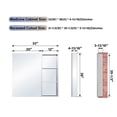 thumbnail image 5 of ANGELES HOME 32" x 36" Tri-ViewAluminum Bathroom Medicine Cabinet and Open Shelf Set with Adjustable Glass Shelves, Copper-Free Mirror, Recessed or Surface Mount, 5 of 16