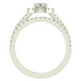 thumbnail image 3 of Round Cut Wedding Ring Set for Women 18K White Gold Halo Bridal Rings Set Wide Shank 1.42 CTW ( G , SI ), 3 of 5