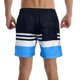 thumbnail image 4 of pstuiky Pantalones cortos para hombre, Pantalones cortos de playa con estampado de rayas elásticas y cordón ajustable para hombre Pantalones cortos cargo, 4 of 9