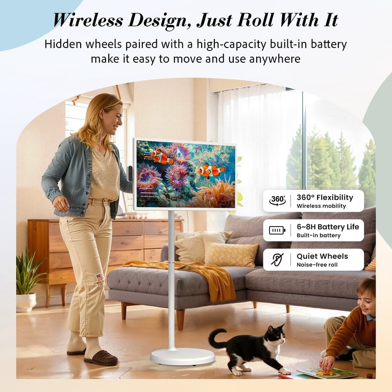Apolosign 24 inch FHD Smart Portable TV 2nd Gen LCD Television