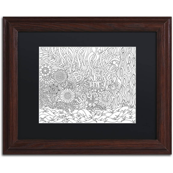 Trademark Fine Art "Mixed Coloring Book 42" Canvas Art by Kathy G. Ahrens, Black Matte, Wood Frame
