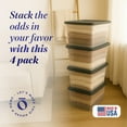 thumbnail image 2 of HOMZ 56-Quart Clear Stackable Plastic Storage Containers, Gray Lid, 4 Pack, 2 of 10