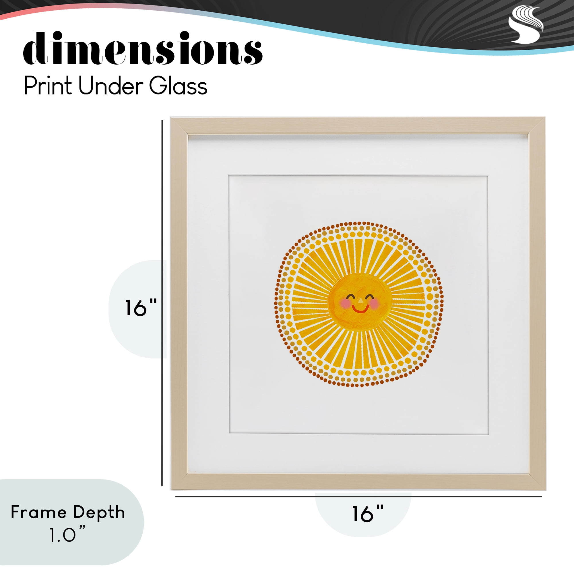 Stupell Industries Yellow Sun's Smile Birch Framed Print Under Glass, design by Katherine Herrell Studio