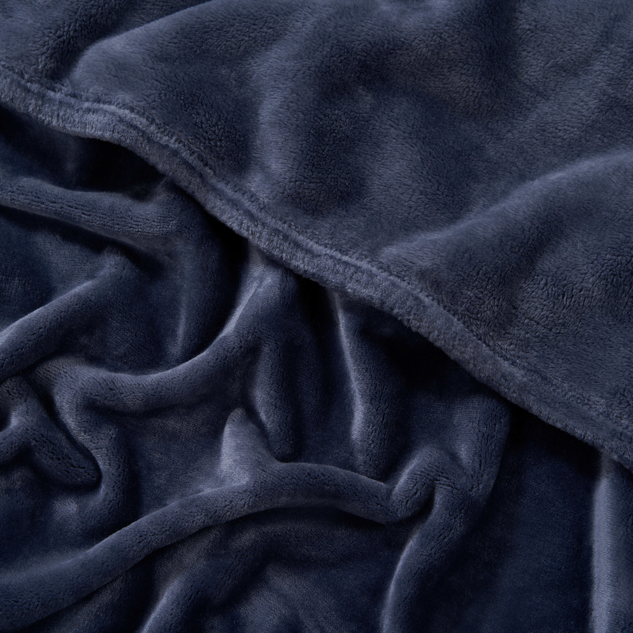 The Sheet Lab Solid Plush Microfiber Throw Blanket, Vintage Blue Indigo, 50" x 70"