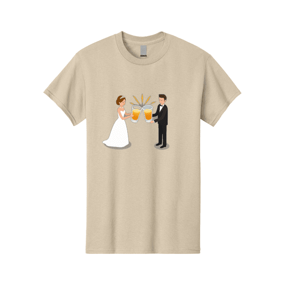 Bride-And-Groom-Cheers-1 Mens Graphic Tee, 100% Cotton, Casual Summer Wear BAA219