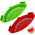 thumbnail image 1 of Colador de alimentos 2 piezas colador universal con clip filtro escurridor de silicona utensilios de cocina resistentes al calor para verduras espaguetis fideos pasta molida, 1 of 5