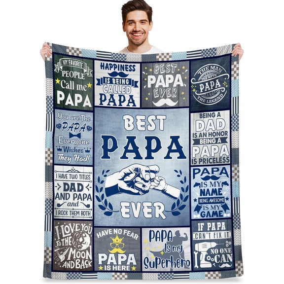 Funny Papa Gifts from Granddaughter Grandson, Best Gifts for Papa, Best Papa Ever Gifts, Papa Birthday Gifts from Grandkids, to My Papa Grandpa Gifts for Christmas, Great Papa Blanket Gifts 60"X80"