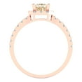 thumbnail image 4 of Clara Pucci 14K Rose Gold Solid Gold Morganite Halo Anniversary Ring for Women - 0.89 cttw Princess Cut, 4 of 8