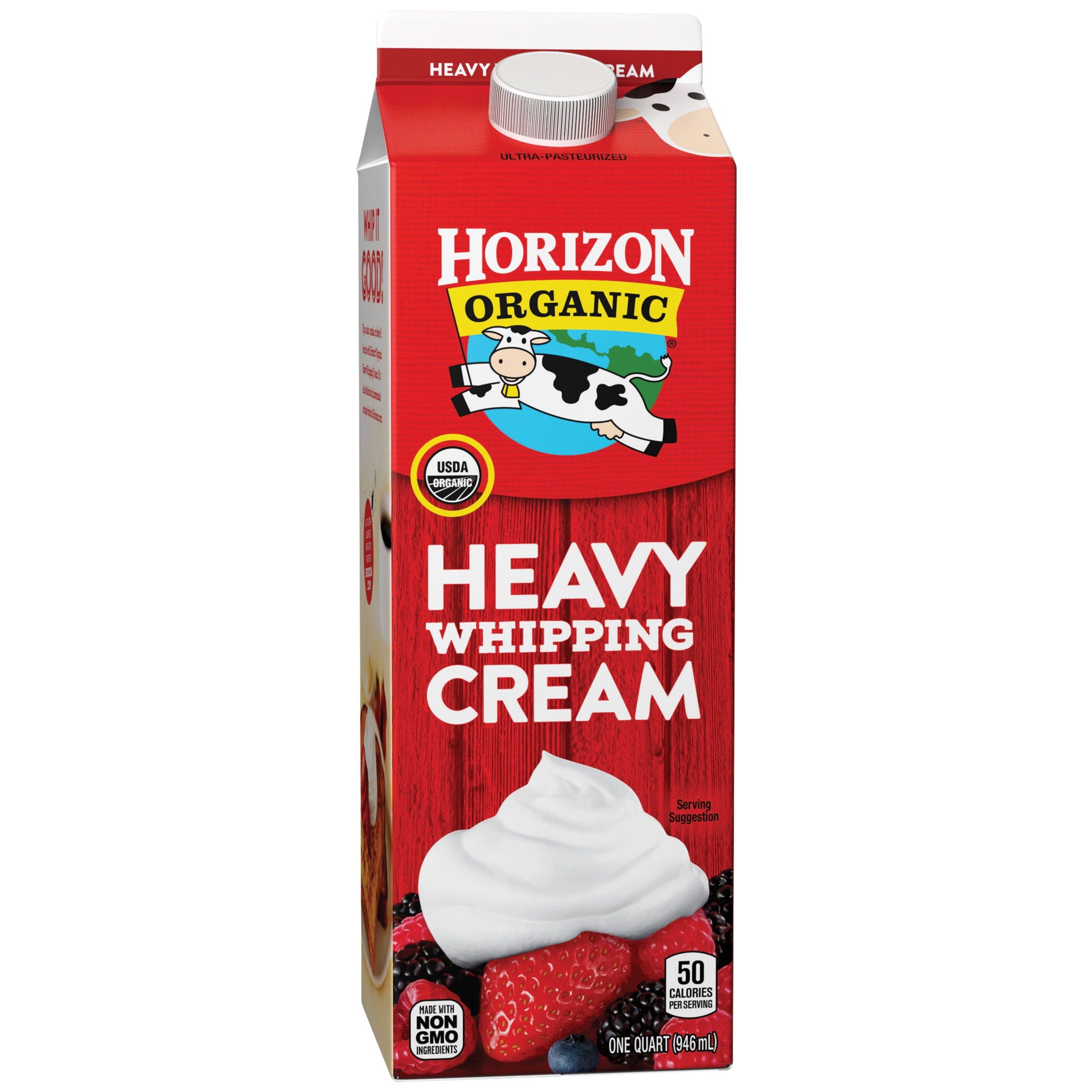 Horizon Organic Heavy Whipping Cream 1 Qt Carton Walmart Com Walmart Com