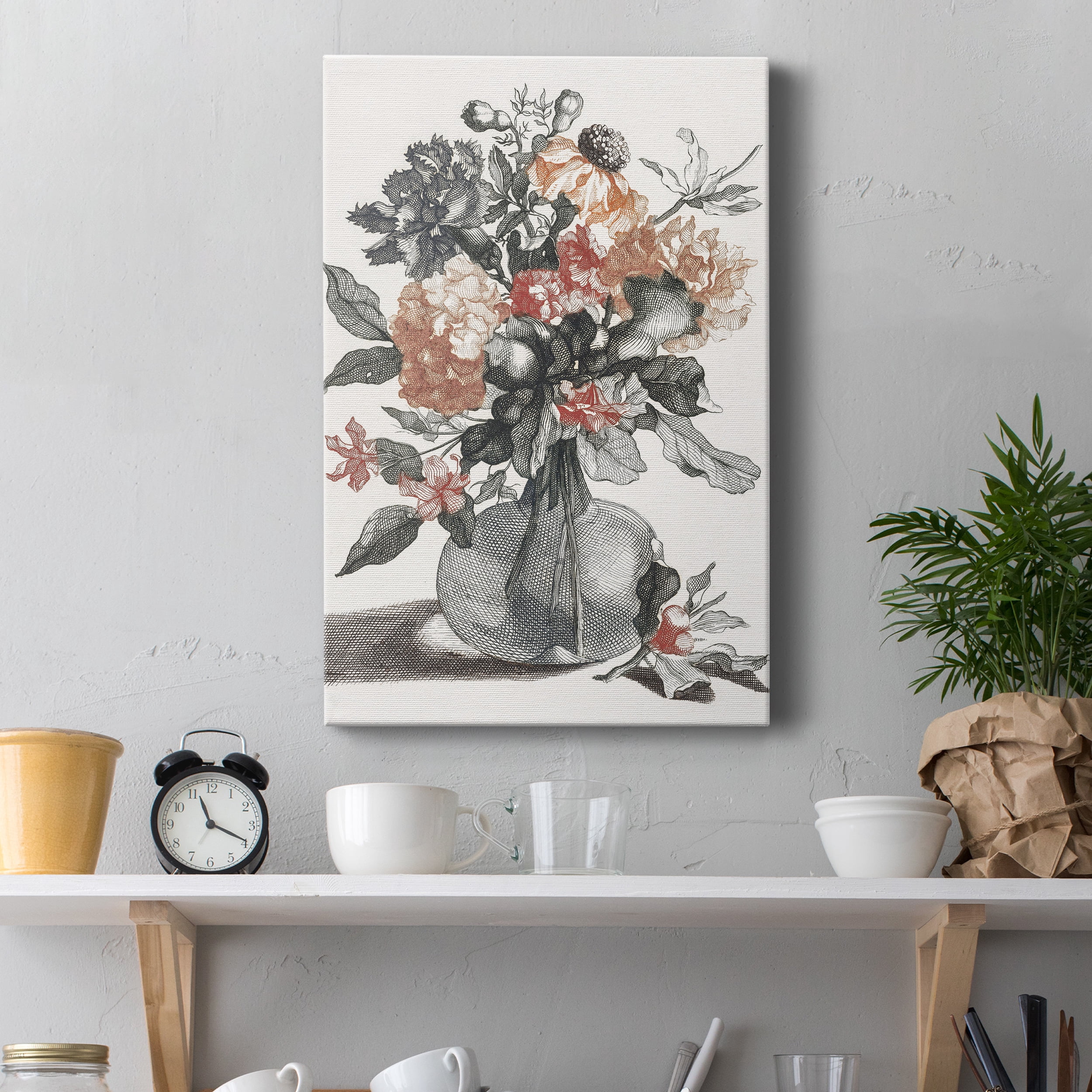 Flowers in a Vase II Premium Gallery Wrapped Canvas - Ready to Hang - 12 x 18