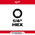 thumbnail image 3 of Milwaukee Tool SHOCKWAVE Impact Hex 1/4" Insert Bits (Bulk 25), 3 of 4