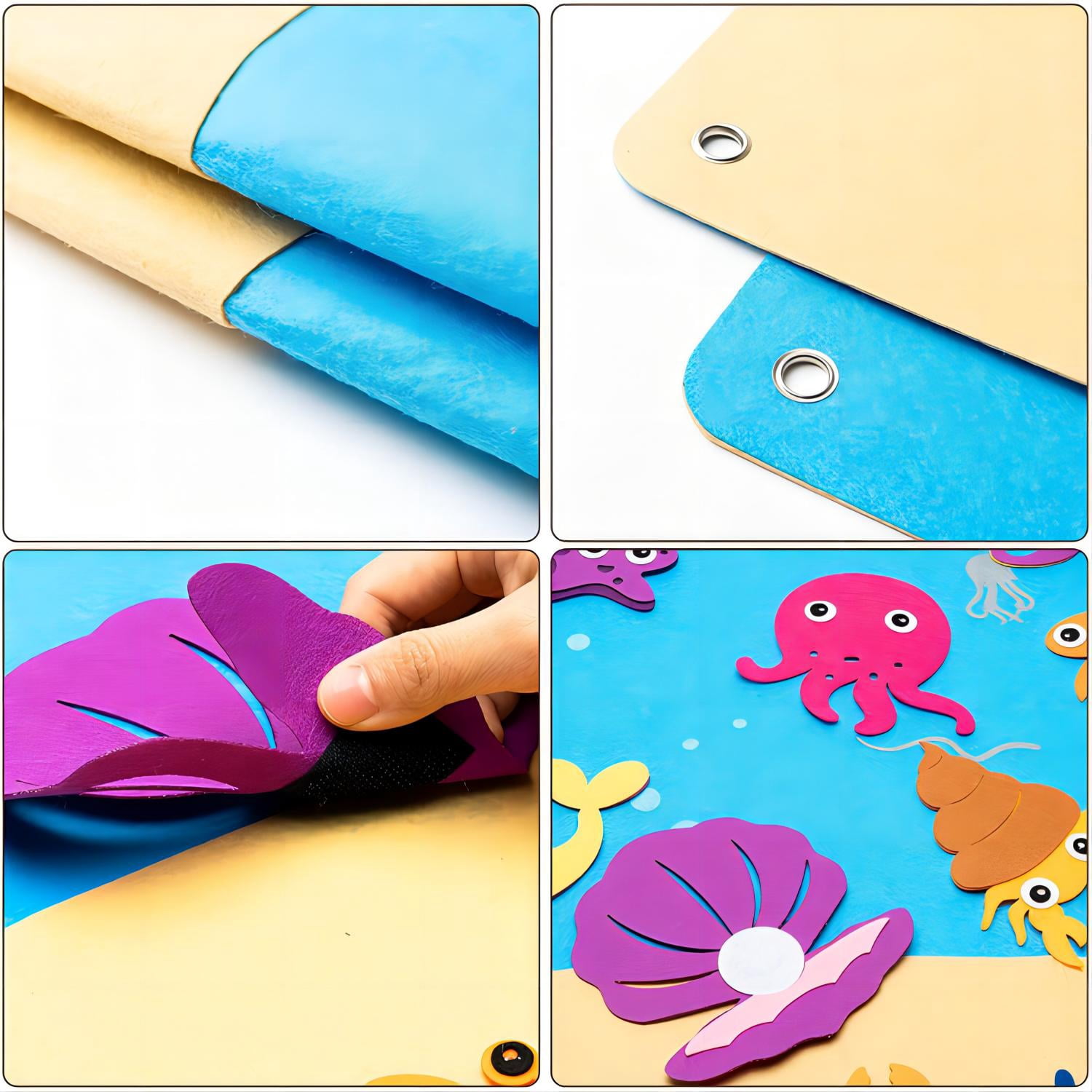 Laffact Ocean Sea Felt Storyboard Set.Cognitive Ses Animal Educational Toys,Storytelling Felt Banner,45Counts