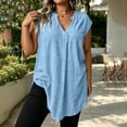 thumbnail image 4 of cfhntfmh Women's Plus Size Oversized Tops Summer Cap Sleeve T Shirts V Neck Dressy Casual Vacation Blouses Fashion Boho Clothes, 4 of 7