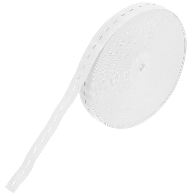 Miangastore Waistband Elastic with Buttonhole White 1 Roll 1574in Flatback