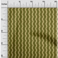 thumbnail image 2 of oneOone Cotton Poplin Dark Olive Green Fabric Stripe Vertical Wavy Stripes Diy Clothing Quilting Fabric Print Fabric By Yard 42 Inch Wide, 2 of 4