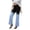Sky Blue, variant on Women's Two Tone Color Block Denim Jeans High Waist Straight Ankle Pants Slim Fit Casual Work Trousers Stacked Jeans for Women(Black,XXL)