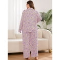 thumbnail image 7 of SHOWMALL Women's Plus Size Pajama Sets Long Sleeve Button Down Sleepwear 2-Piece Loungewear with Pockets, 7 of 7