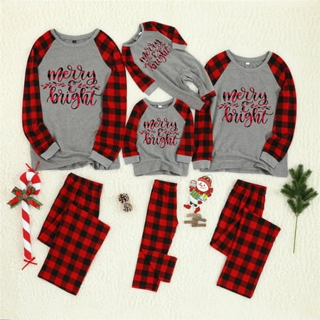

Grey Christmas top coat Family couple pajamas Christmas decorations clothing Long sleeve top+trousers