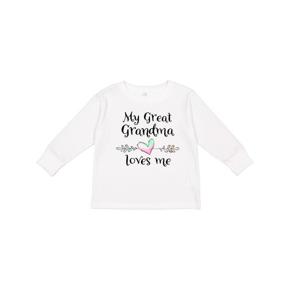Inktastic My Great Grandma Loves Me Heart Great Grandchild Boys or Girls Long Sleeve Toddler T-Shirt