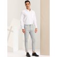 thumbnail image 4 of Unique Bargains Men's Dress Plaid Classic Fit Color Block Formal Checked Pants Gray Orange 40, 4 of 6