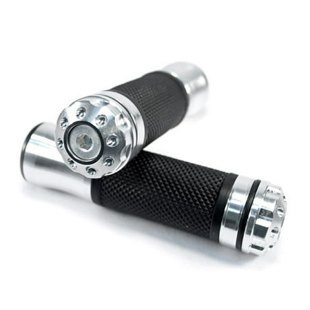 Krator Silver Bullet Motorcycle Handlebar Hand Grips 7/8 For Honda Helix Gyro Express 50 250