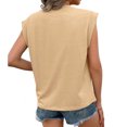 thumbnail image 5 of Summer Solid Color Women Cap Sleeve Casual Tank Tops Shirt, 5 of 6