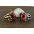 thumbnail image 3 of K-KED Men's Domineering Punk Demon Eye Skull Head Stainless Steel Rings Size 7-12, 3 of 9