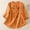 Orange, variant on Boho Tops for Women Embroidered Linen Look 3/4 Sleeve Blouse Stand-up Collar Buckle Lightweight Top