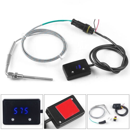 Car Digital Blue LED Exhaust Gas Temp Temperature Gauge EGT With 1/8 NPT Sensor