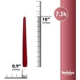 thumbnail image 2 of BOLSIUS 8 Wine Red Taper Candles - Dripless, Unscented 10 Inch Fine European Quality Dinner Candle Set - Slow Long Burning, Smokeless, Holiday Candlesticks, 2 of 5