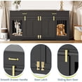 thumbnail image 4 of Litake 71" Extra Large Dog Crate TV Stand for 2 Large Dogs - Wooden Double Kennel Furniture with 2 Lockable Doors & 2 Drawers, Indoor Pet Crate for Living Room Home Decor, Black, 4 of 8