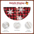 thumbnail image 4 of Daiia Snowflakes On A Buffalo Plaid Drawing Merry Christmas Tree Skirt , Xmas Large Lace-up Tree Skirt, Santa Snowflakes Rustic Home Decorations New Year Party Farmhouse Decor-30", 4 of 7