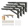 thumbnail image 1 of Soportes plegables para estantes Medach, 40 cm, resistentes, 4 unidades, negros, 1 of 7