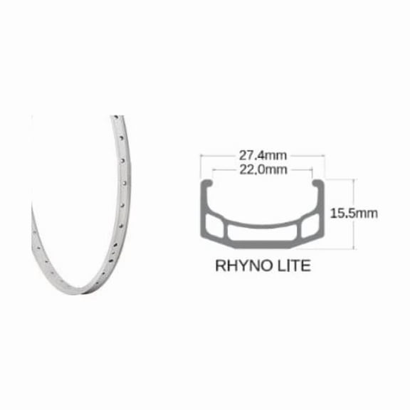 Sun Ringle Rhyno-Lite 26" 32H Alloy Rim Polished/Silver