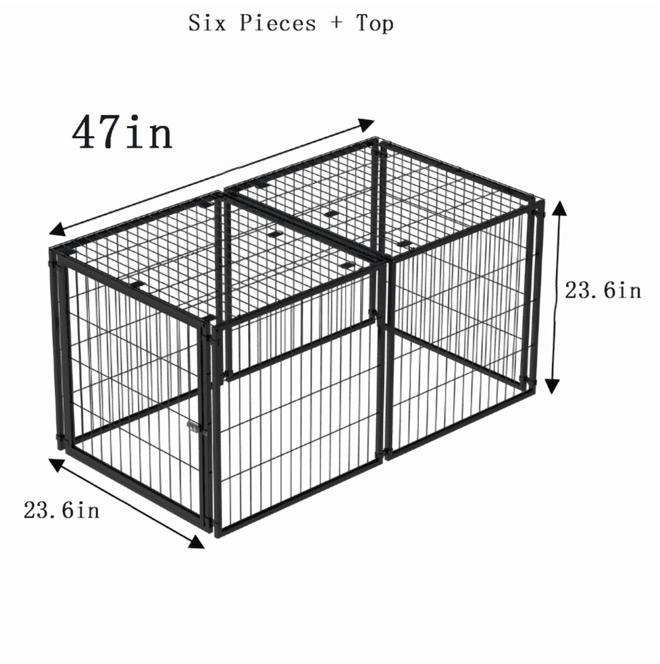JaxSteam 48" Dog Cage Playpen with Top Cover, Black photo 7