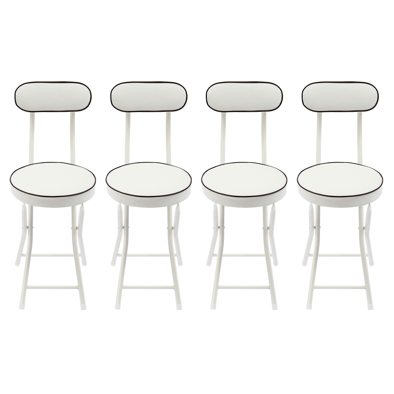 Dwellnix Portable Folding Dining Chairs, Set of 4, Cushioned High Chairs with Backrest, Easy to Store and Carry for Camping, Picnic, and Home Use