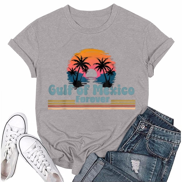 Gulf of Mexico Tee: Perfect for Beach Lovers Gray XL