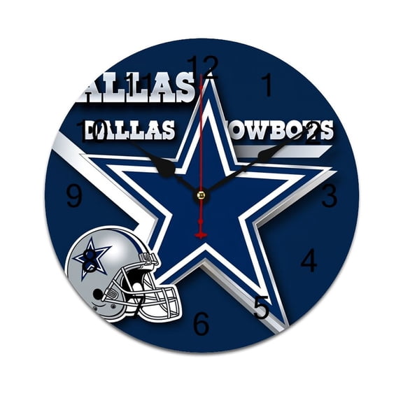 Football Cowboys Word Saying Big Wall Clock Home Decor Art Watch Living Room Gift 10in