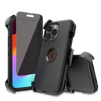 Xhy for iPhone 16 Pro Max Case with Privacy Screen Protector and Belt Clip Holster Military Grade Heavy Duty 3 in 1 Shockproof Armor iPhone 16 Pro Max 6.9 inch 2024 Phone - Black