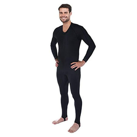 Ivation Men's Full Body Wetsuit Sport Skin for Running, Exercising, Diving, Snorkeling, Swimming & Water Sports, Black, X