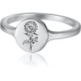 thumbnail image 1 of HSHDLDF Gold Plated Sterling Silver Rings for Women, Handmade Engraved Sunflower Flower Signet Rings Minimalistic Statement Ring, Delicate Jewelry Gift for Women, 1 of 7