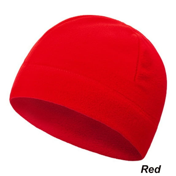 Multicolor Windproof Skullcap Cuffed Beanies Bonnet Hiking Caps Military Tactical Cap Fleece Hats Ski Baggy Hat RED